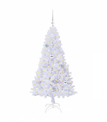 vidaXL Artificial Christmas Tree with Stand White 150 cm PVC and Steel