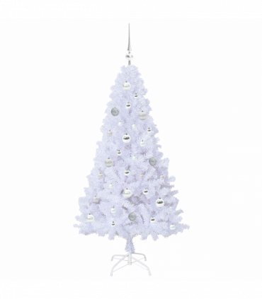 vidaXL Artificial Christmas Tree with Stand White 150 cm PVC and Steel