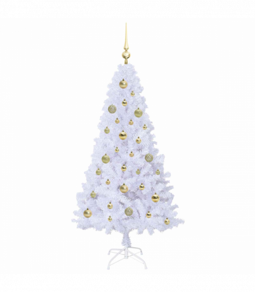 vidaXL Artificial Christmas Tree with Stand White 150 cm PVC and Steel