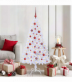 vidaXL Artificial Christmas Tree with Stand White 150 cm PVC and Steel