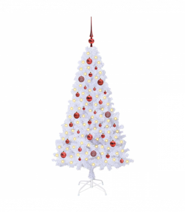 vidaXL Artificial Christmas Tree with Stand White 150 cm PVC and Steel