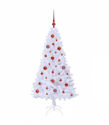 vidaXL Artificial Christmas Tree with Stand White 150 cm PVC and Steel