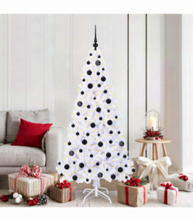 vidaXL Artificial Christmas Tree with Stand White 180 cm PVC and Steel
