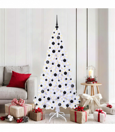 vidaXL Artificial Christmas Tree with Stand White 180 cm PVC and Steel