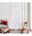vidaXL Artificial Christmas Tree with Stand White 210 cm PVC and Steel