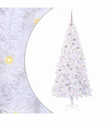 vidaXL Artificial Christmas Tree with Stand White 210 cm PVC and Steel