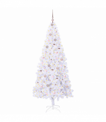 vidaXL Artificial Christmas Tree with Stand White 210 cm PVC and Steel