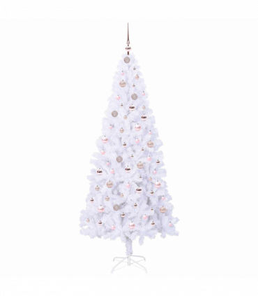 vidaXL Artificial Christmas Tree with Stand White 210 cm PVC and Steel