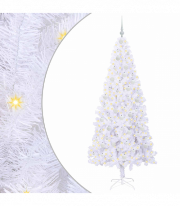 vidaXL Artificial Christmas Tree with Stand White 210 cm PVC and Steel