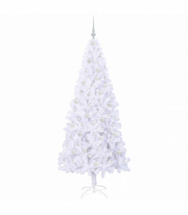 vidaXL Artificial Christmas Tree with Stand White 210 cm PVC and Steel