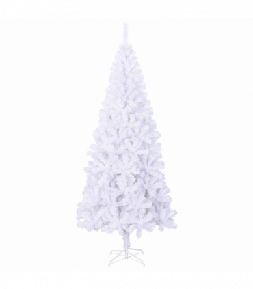 vidaXL Artificial Christmas Tree with Stand White 210 cm PVC and Steel