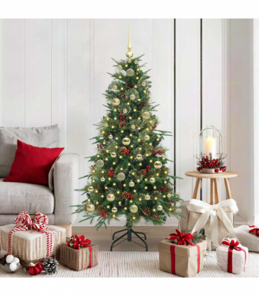 vidaXL Artificial Hinged Christmas Tree Green 150 cm PE and PVC