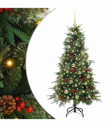 vidaXL Artificial Hinged Christmas Tree Green 150 cm PE and PVC