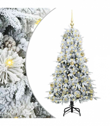 vidaXL Artificial Hinged Christmas Tree Green 150 cm PE and PVC