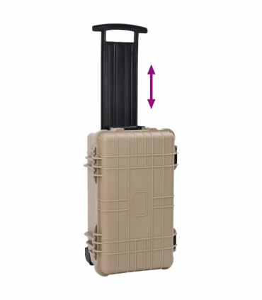 vidaXL Hard Case with Storage Sand 56 x 35 x 23 cm Polypropylene, ABS