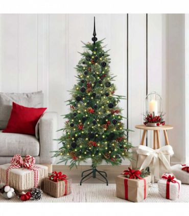 vidaXL Artificial Hinged Christmas Tree Green 150 cm PE and PVC