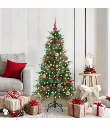 vidaXL Artificial Hinged Christmas Tree Green 150 cm PE and PVC