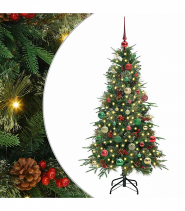 vidaXL Artificial Hinged Christmas Tree Green 150 cm PE and PVC