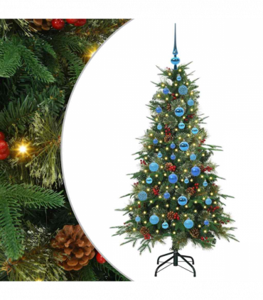 vidaXL Artificial Hinged Christmas Tree Green 150 cm PE and PVC