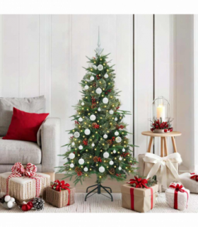 vidaXL Artificial Hinged Christmas Tree Green 150 cm PE and PVC