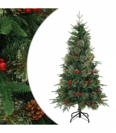 vidaXL Artificial Hinged Christmas Tree Green 150 cm PVC, PE and steel