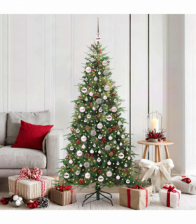vidaXL Artificial Hinged Christmas Tree Green 180 cm PE and PVC