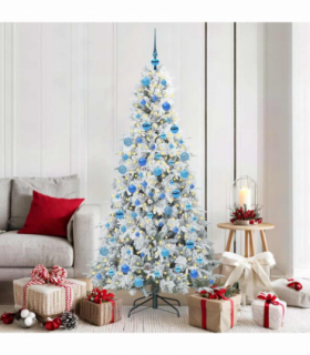 vidaXL Artificial Hinged Christmas Tree Green 180 cm PE and PVC