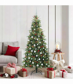 vidaXL Artificial Hinged Christmas Tree Green 180 cm PE and PVC