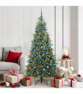 vidaXL Artificial Hinged Christmas Tree Green 180 cm PE and PVC
