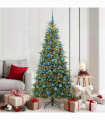 vidaXL Artificial Hinged Christmas Tree Green 180 cm PE and PVC