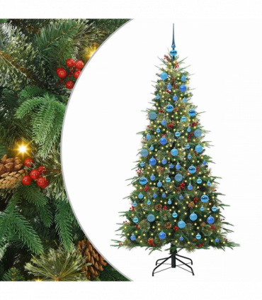 vidaXL Artificial Hinged Christmas Tree Green 180 cm PE and PVC