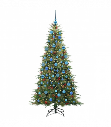 vidaXL Artificial Hinged Christmas Tree Green 180 cm PE and PVC