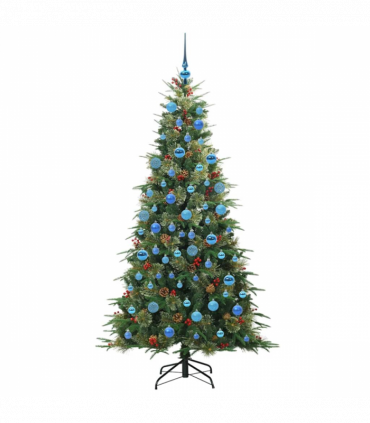 vidaXL Artificial Hinged Christmas Tree Green 180 cm PE and PVC