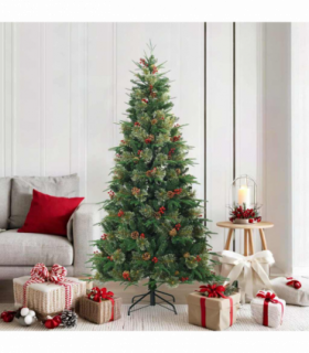 vidaXL Artificial Hinged Christmas Tree Green 180 cm PVC, PE and steel