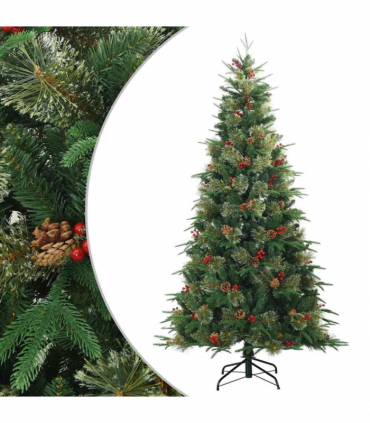 vidaXL Artificial Hinged Christmas Tree Green 180 cm PVC, PE and steel