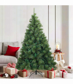 vidaXL Artificial Hinged Christmas Tree Green 180 cm PVC, steel
