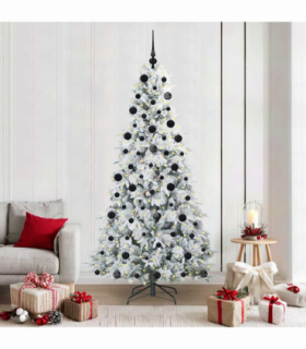 vidaXL Artificial Hinged Christmas Tree Green 210 cm PE and PVC