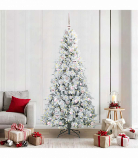 vidaXL Artificial Hinged Christmas Tree Green 210 cm PE and PVC