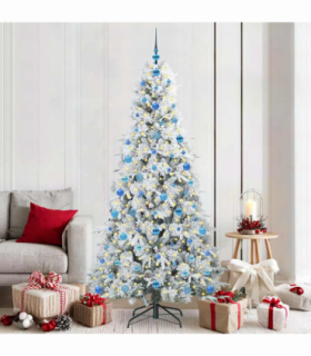 vidaXL Artificial Hinged Christmas Tree Green 210 cm PE and PVC