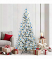 vidaXL Artificial Hinged Christmas Tree Green 210 cm PE and PVC