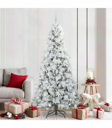 vidaXL Artificial Hinged Christmas Tree Green 210 cm PE and PVC