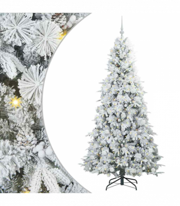 vidaXL Artificial Hinged Christmas Tree Green 210 cm PE and PVC