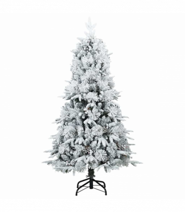 vidaXL Artificial Hinged Christmas Tree Green and white 120 cm