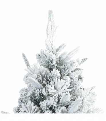 vidaXL Artificial Hinged Christmas Tree Snow Flocked White 180 cm