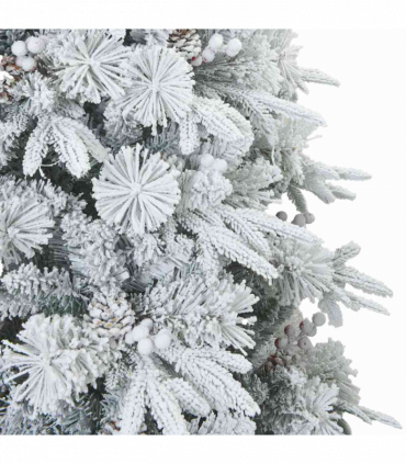 vidaXL Artificial Hinged Christmas Tree Snow Flocked White 210 cm