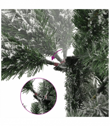 vidaXL Artificial Hinged Christmas Tree with Flocked Snow 120 cm