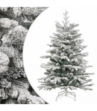 vidaXL Artificial Hinged Christmas Tree with Flocked Snow 150 cm
