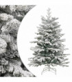 vidaXL Artificial Hinged Christmas Tree with Flocked Snow 150 cm