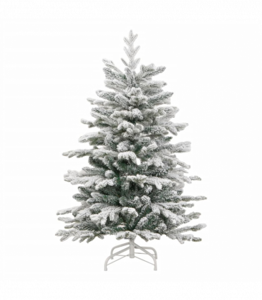 vidaXL Artificial Hinged Christmas Tree with Flocked Snow 150 cm