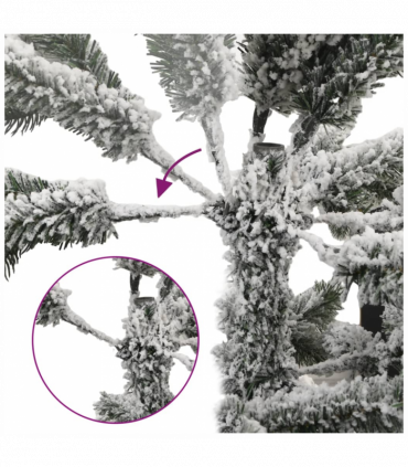 vidaXL Artificial Hinged Christmas Tree with Flocked Snow 150 cm